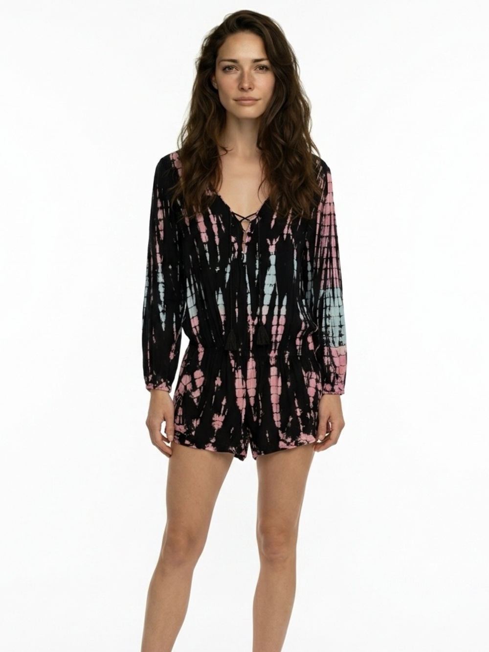 Surf Gypsy tie dye tassel Romper